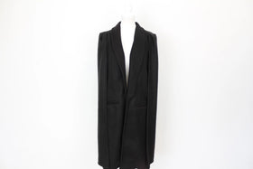 YDE Black midi shoulder throw over coat - M