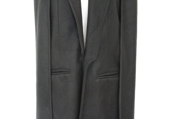 YDE Black midi shoulder throw over coat - M