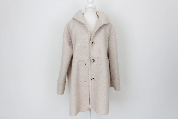 YDE Cream teddy bear jacket with pockets and hood - M
