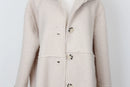 YDE Cream teddy bear jacket with pockets and hood - M-2