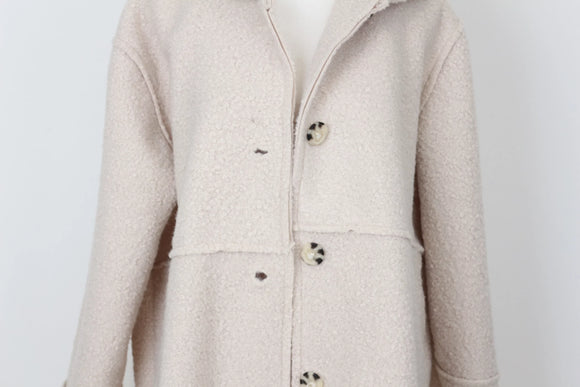 YDE Cream teddy bear jacket with pockets and hood - M