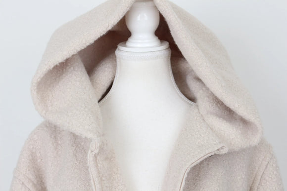 YDE Cream teddy bear jacket with pockets and hood - M