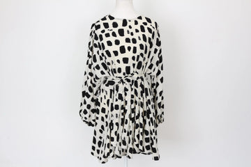 YDE Black & White Polka Dot Mini Dress – Bold & Playful | Size M | Brand New