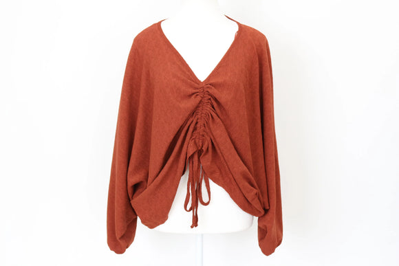 YDE Burnt orange tie-up blouse - M