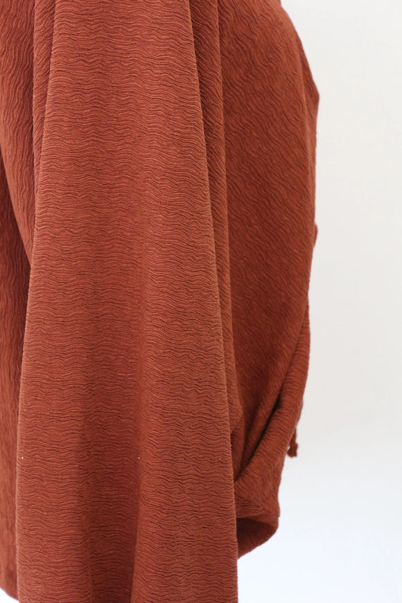 YDE Burnt orange tie-up blouse - M