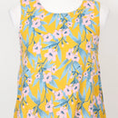 Old Khaki yellow and pink floral blouse - 10-1