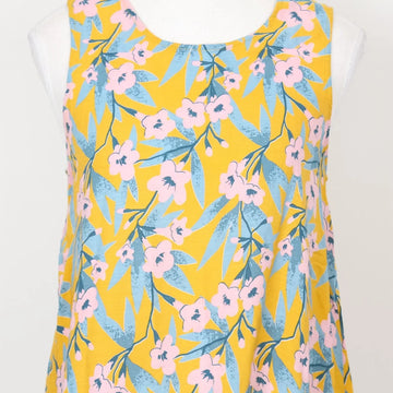 Old Khaki Vintage Yellow & Pink Floral Blouse – Retro Charm | Size 10