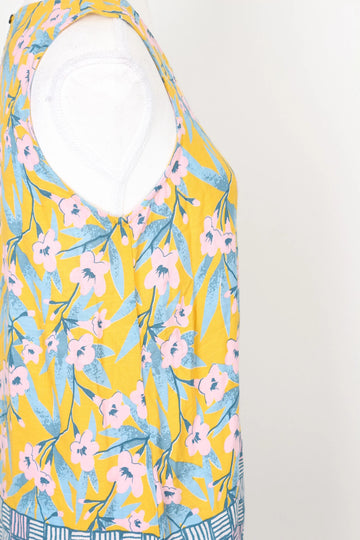 Old Khaki Vintage Yellow & Pink Floral Blouse – Retro Charm | Size 10 - 0