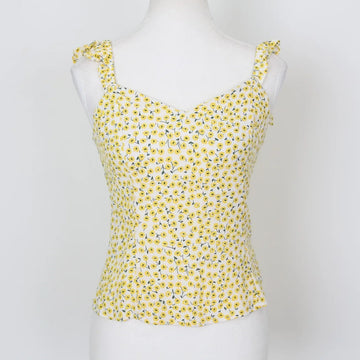H&M Classic Yellow & White Floral Blouse – Versatile Wardrobe Staple | Size 10