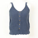 Woolies blue cableknit button down blouse - S-1