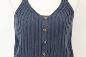 Woolies blue cableknit button down blouse - S - 0