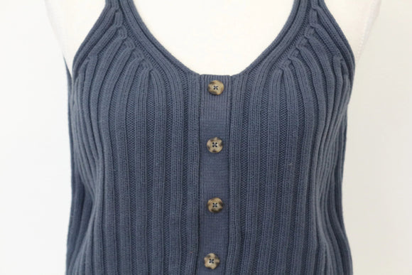 Woolies blue cableknit button down blouse - S