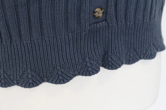 Woolies blue cableknit button down blouse - S