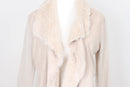 Cream cardigan with faux fur - 8-2