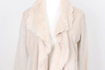 Cream Cardigan with Luxe Faux Fur Trim – Cosy Autumn & Winter Knit | Size 8 | Pre-Loved - 0