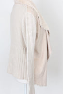 Cream cardigan with faux fur - 8-4