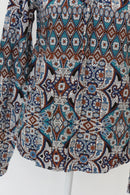 Woolies bohemian print long sleeve blouse - 10-3
