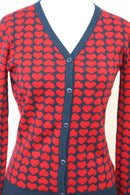 OBR Navy and red heart cardigan - M-2
