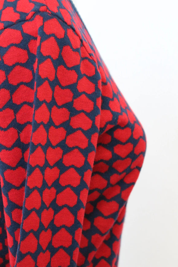 OBR Navy and red heart cardigan - M
