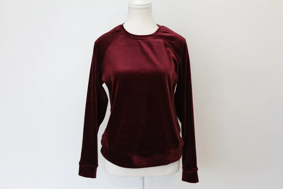 Woolies maroon velvet sweater - S