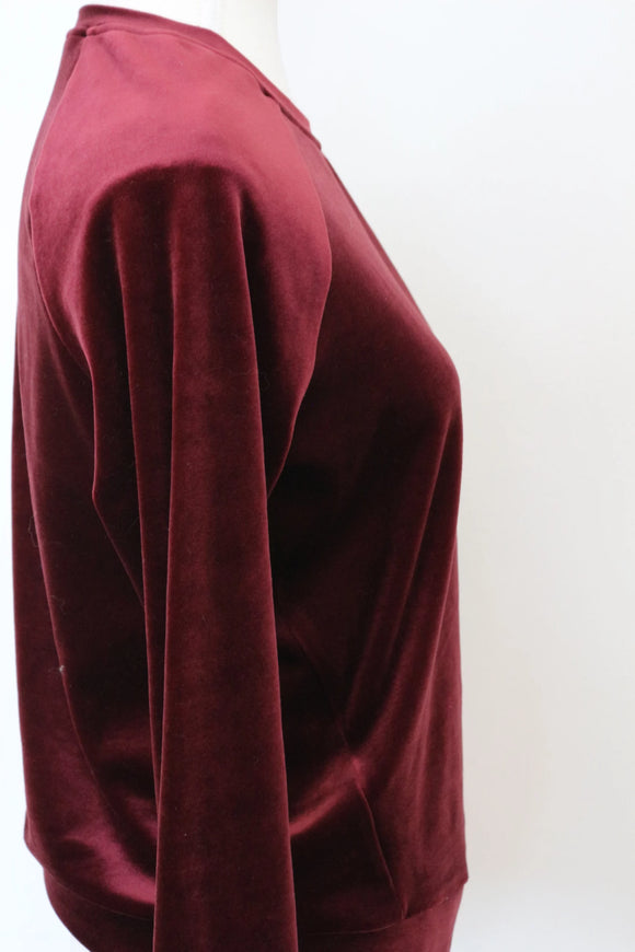 Woolies maroon velvet sweater - S