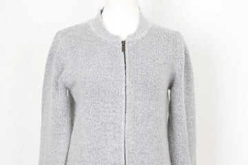 Woolies Classic Grey Zip-Up Jersey – Soft Knit Everyday Layer | Size M | Pre-Loved - 0