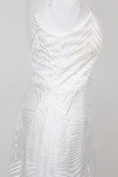 Wedding dress - geometric patterned embroidery - S-6