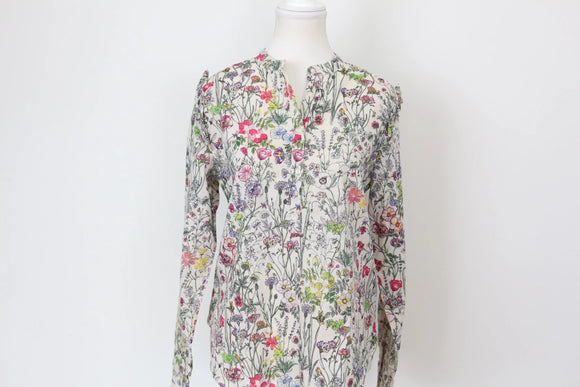 H&M White floral shirt - 8