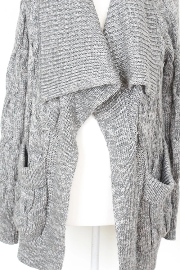 Woolies grey cableknit cardigan - S