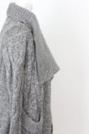 Woolies grey cableknit cardigan - S-4