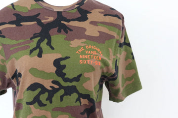 Vans Off The Wall Vintage Army Print Graphic Tee – Classic Skate Style | Size S | Pre-Loved - 0