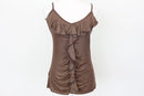Brown and gold strappy top - S-4