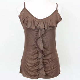 Brown and gold strappy top - S