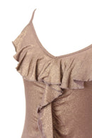 Brown and gold strappy top - S-3