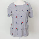 Woolies grey t-shirts with embroided flowers - S-1