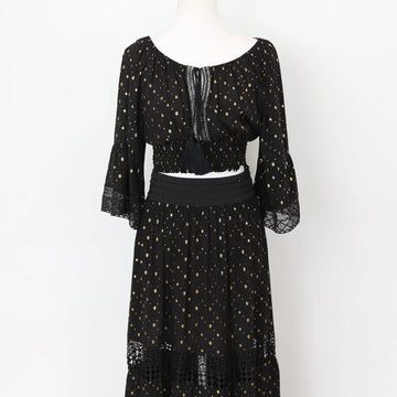 YDE Stunning Black & Gold Matching Co-ord Set – Luxe Two-Piece | Size M | Brand New