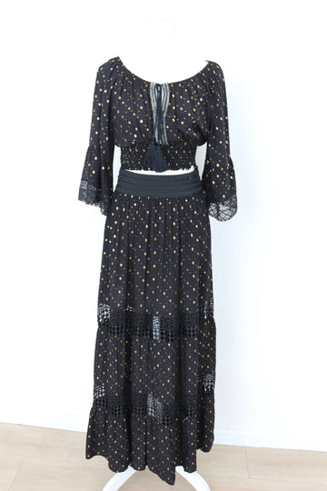 YDE Stunning Black & Gold Matching Co-ord Set – Luxe Two-Piece | Size M | Brand New - 0
