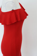 H&M red bodycon one sleeve dress - 8-3
