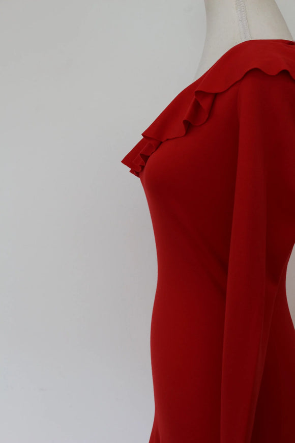 H&M red bodycon one sleeve dress - 8