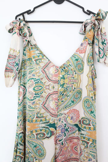 YDE Striking Bohemian Print Satin Jumpsuit – Luxe Boho Day to Evening | Size S | Brand New - 0
