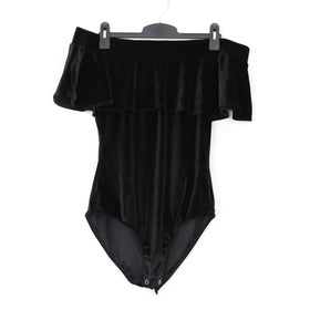 Milla off the shoulder velvet bodysuit - L