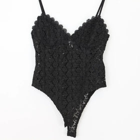 Black crochet bodysuit - M