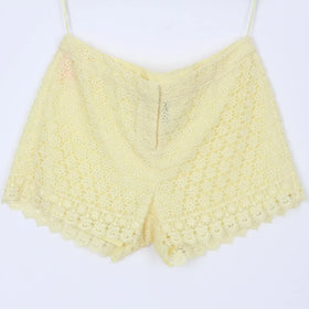 Woolies yellow crochet shorts - 10
