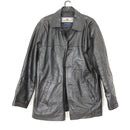 Vintage black genuine leather jacket - M-1