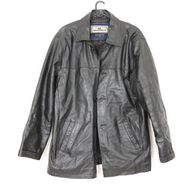 Vintage black genuine leather jacket - M