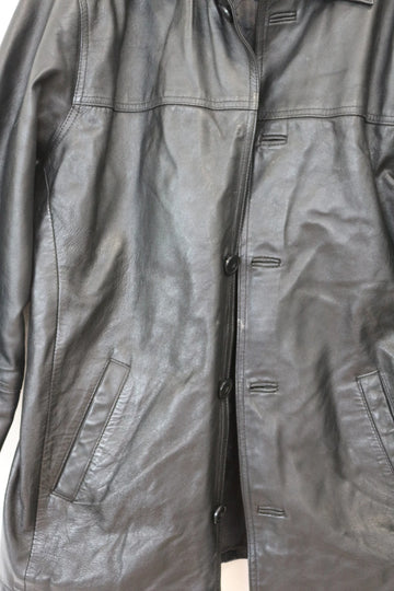 Vintage black genuine leather jacket - M - 0