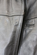 Vintage black genuine leather jacket - M-3