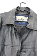 Vintage black genuine leather jacket - M-4