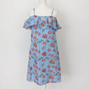 Identity blue and white stripe floral off the shoulder dress - 34-1