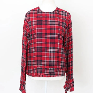 Woolies Vintage Plaid Winter Blouse – Classic Checked Timeless Layer | Size 10 | Pre-Loved